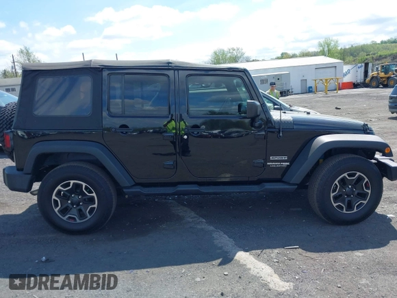 2018 Jeep Wrangler JK Unlimited Sport S with VIN 1C4BJWDG9JL816592, listed as a IAAI auction lot 42187279 with 91,169 mi miles. Bid and sale history available at carsss.com. Image 13.
