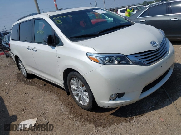 2017 Toyota Sienna XLE z VIN 5TDDZ3DC5HS150577, wystawiony jako IAAI lot #42431875 z przebiegiem 108 275 mil mil oraz . Historia ofert i sprzedaży dostępna na DreamBid. Obrazek 1.