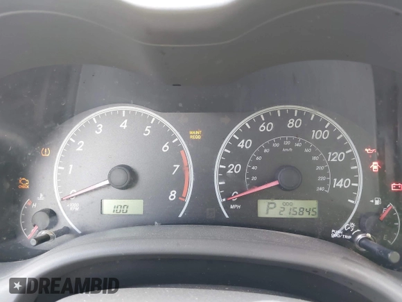 2009 Toyota Corolla with VIN JTDBL40E99J029281, listed as a IAAI auction lot 42460666 with 215,845 mi miles and . Bid and sale history available at DreamBid. Image 7.