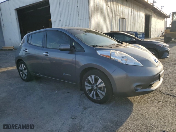 2015 Nissan LEAF SL with VIN 1N4AZ0CP8FC331747, listed as a Copart auction lot 44570235 with 74,955 mi miles and Salvage Title. Bid and sale history available at carsss.com. Image 4.