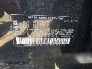 2020 Subaru Legacy Touring XT with VIN 4S3BWGP64L3024024, listed as a Copart auction lot 83818174 with 79,435 mi miles and Salvage title. Bid and sale history available at DreamBid. Image 12.