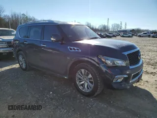 2015 Infiniti QX80 with VIN JN8AZ2NF2F9573090, listed as a Copart auction lot 41371704 with 216,620 mi miles and Salvage Title. Bid and sale history available at carsss.com. Image 4.