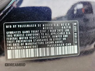 2019 Volkswagen Jetta S с VIN 3VWC57BU2KM087002, выставлен на аукционе Copart как лот 62714325 с пробегом 109 208 миль миль и Списание • Salvage title. История ставок и продаж доступна на DreamBid. Изображение 12.