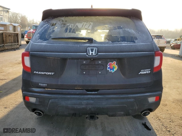 2019 Honda Passport Sport with VIN 5FNYF8H22KB011852, listed as a Copart auction lot 85168994 with 52,136 mi miles and Salvage Title. Bid and sale history available at carsss.com. Image 6.