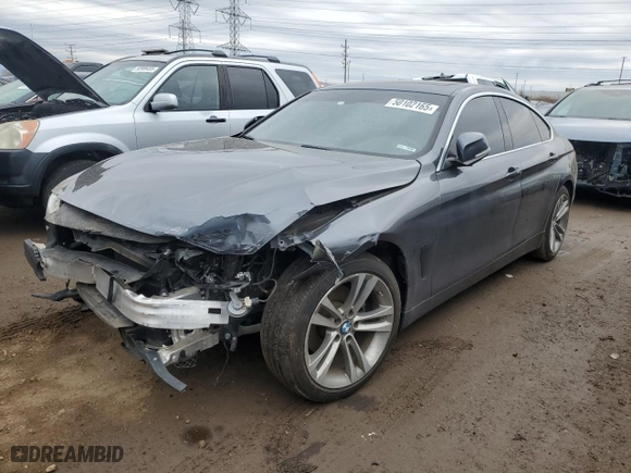 2017 BMW 4 Series 430i with VIN WBA4F7C35HG788756, listed as a Copart auction lot 50102165 with 74,756 mi miles and Salvage Title. Bid and sale history available at carsss.com. Image 1.