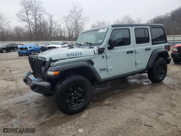 2023 Jeep Wrangler 4xe with VIN 1C4JJXN60PW650963, listed as a Copart auction lot 43717965 with 41,423 mi miles and Salvage Title. Bid and sale history available at carsss.com. Image 1.