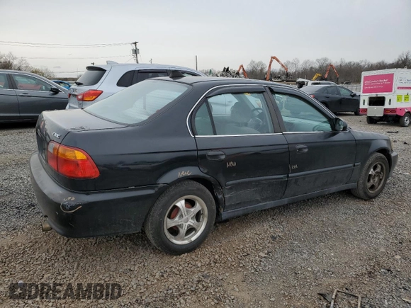 1999 Honda Civic LX with VIN 2HGEJ6677XH585273, listed as a Copart auction lot 51164635 with 184,874 mi miles and Salvage Title. Bid and sale history available at DreamBid. Image 3.
