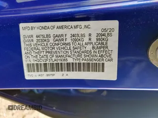2020 Honda Accord Sport with VIN 1HGCV2F37LA019365, listed as a Copart auction lot 60469655 with 103,881 mi miles and Salvage title. Bid and sale history available at DreamBid. Image 12.