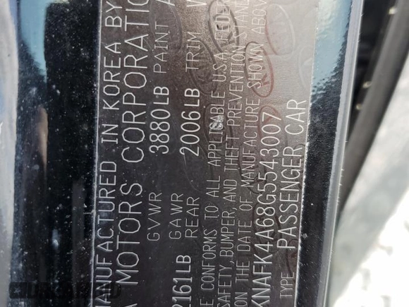 2016 Kia Forte LX z VIN KNAFK4A68G5543007, wystawiony jako Copart lot #56018925 z przebiegiem 102 047 mil mil oraz Nie do naprawy • Non repairable. Historia ofert i sprzedaży dostępna na DreamBid. Obrazek 13.