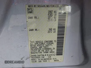 2013 Nissan Altima SV with VIN 1N4BL3AP7DN431432, listed as a IAAI auction lot 41389189 with 227,047 mi miles and . Bid and sale history available at DreamBid. Image 9.