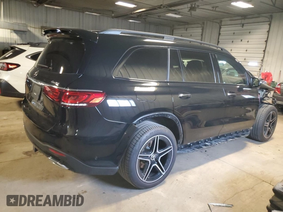 2023 Mercedes-Benz GLS 450 with VIN 4JGFF5KE8PA874580, listed as a Copart auction lot 46059574 with 12,557 mi miles and . Bid and sale history available at DreamBid. Image 3.