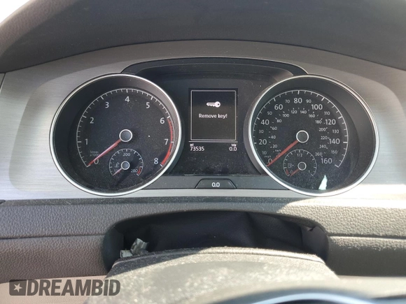 2017 Volkswagen Golf SportWagen S with VIN 3VW017AU1HM532340, listed as a Copart auction lot 58651844 with 73,535 mi miles and Salvage Title. Bid and sale history available at carsss.com. Image 9.