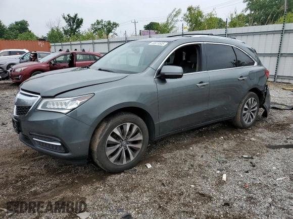 2014 Acura MDX Technology with VIN 5FRYD4H46EB014014, listed as a Copart auction lot 58973535 with 160,898 mi miles and Salvage title. Bid and sale history available at DreamBid. Image 1.