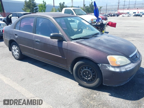 2001 Honda Civic LX z VIN 1HGES16551L011070, wystawiony jako IAAI lot #42294129 z przebiegiem 184 020 mil mil oraz . Historia ofert i sprzedaży dostępna na DreamBid. Obrazek 1.