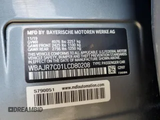2020 BMW 5 Series 530i xDrive z VIN WBAJR7C01LCD80208, wystawiony jako Copart lot #48381955 z przebiegiem 39 677 mil mil oraz Szkoda całkowita • Salvage title. Historia ofert i sprzedaży dostępna na DreamBid. Obrazek 12.