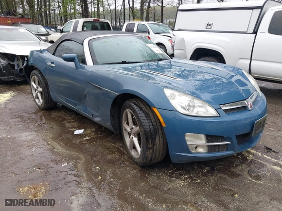 2008 Saturn Sky with VIN 1G8MB35B38Y122723, listed as a IAAI auction lot 41968187 with 134,307 mi miles. Bid and sale history available at carsss.com. Image 1.