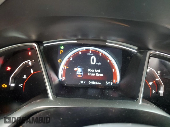 2021 Honda Civic Sport with VIN 19XFC2F8XME000756, listed as a Copart auction lot 51040935 with 40,560 mi miles and Non Repairable. Bid and sale history available at DreamBid. Image 9.