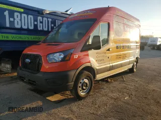 2024 Ford Transit Cargo with VIN 1FTBR1X87RKA01888, listed as a Copart auction lot 48163705 with Not Provided miles and Salvage Title. Bid and sale history available at carsss.com. Image 1.