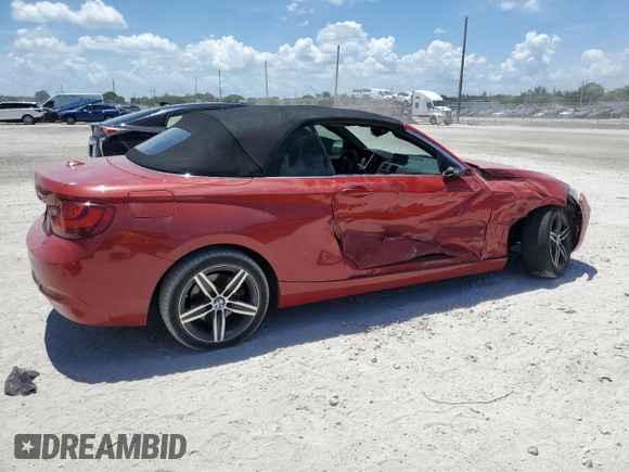 2017 BMW 2 Series 230i with VIN WBA2K9C52HV647199, listed as a Copart auction lot 61074605 with 53,876 mi miles and Salvage title. Bid and sale history available at DreamBid. Image 3.
