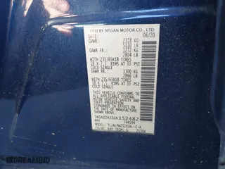 2020 Nissan Murano S with VIN 5N1AZ2AJ1LN152482, listed as a IAAI auction lot 41436555 with 92,639 mi miles. Bid and sale history available at carsss.com. Image 9.
