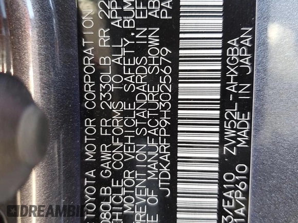 2017 Toyota Prius Plus z VIN JTDKARFP9H3025679, wystawiony jako Copart lot #53417145 z przebiegiem 97 496 mil mil oraz Szkoda całkowita • Salvage title. Historia ofert i sprzedaży dostępna na DreamBid. Obrazek 13.