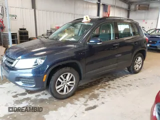 2016 Volkswagen Tiguan S with VIN WVGBV7AXXGW565289, listed as a IAAI auction lot 42113317 with 83,537 mi miles and . Bid and sale history available at DreamBid. Image 2.