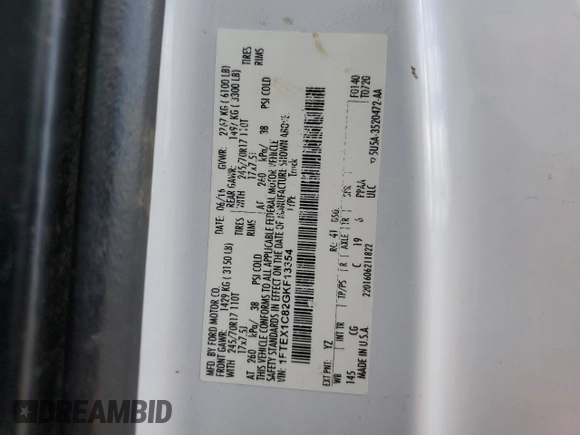 2016 Ford F-150 XL z VIN 1FTEX1C82GKF13354, wystawiony jako Copart lot #56194925 z przebiegiem 223 021 mil mil oraz Szkoda całkowita • Salvage title. Historia ofert i sprzedaży dostępna na DreamBid. Obrazek 13.
