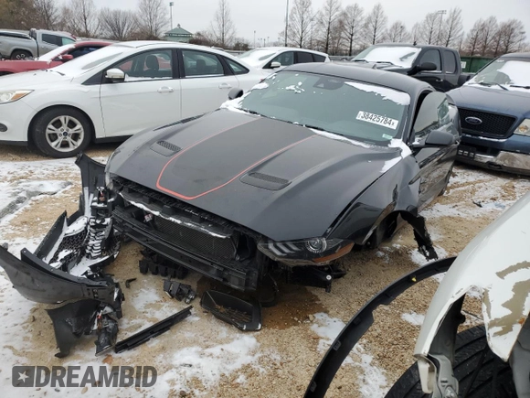 2021 Ford Mustang Mach 1 with VIN 1FA6P8R0XM5555625, listed as a Copart auction lot 38425784 with 0 mi miles and Salvage Title. Bid and sale history available at carsss.com. Image 1.