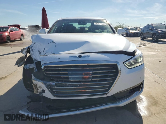 2019 Genesis G90 Ultimate with VIN KMHG54JH0KU050836, listed as a Copart auction lot 80133504 with 72,720 mi miles and Salvage Title. Bid and sale history available at DreamBid. Image 5.
