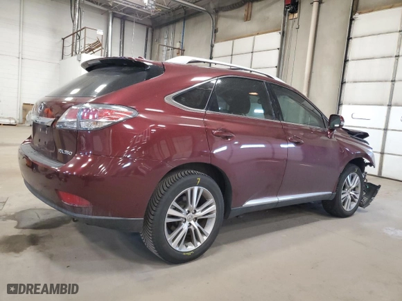 2015 Lexus RX 350 with VIN JTJZK1BAXF2426012, listed as a Copart auction lot 50266545 with 89,858 mi miles and Salvage Title. Bid and sale history available at carsss.com. Image 3.