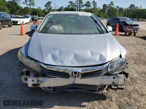 2012 Honda Civic LX with VIN 2HGFB2F52CH555956, listed as a Copart auction lot 53281255 with Not Provided miles and Salvage Title. Bid and sale history available at DreamBid. Image 5.