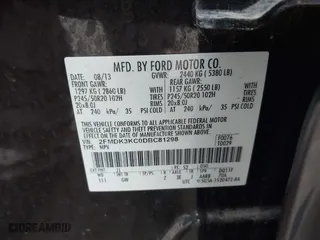 2013 Ford Edge Limited with VIN 2FMDK3KC0DBC81298, listed as a IAAI auction lot 41911023 with 107,907 mi miles. Bid and sale history available at carsss.com. Image 9.