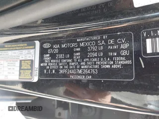 2021 Kia Forte LXS z VIN 3KPF24AD7ME264763, wystawiony jako IAAI lot #42477136 z przebiegiem 48 667 mil mil oraz . Historia ofert i sprzedaży dostępna na DreamBid. Obrazek 9.