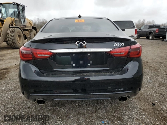 2019 Infiniti Q50 3.0t LUXE with VIN JN1EV7AR3KM593493, listed as a Copart auction lot 52400135 with 0 mi miles and Non Repairable. Bid and sale history available at carsss.com. Image 6.
