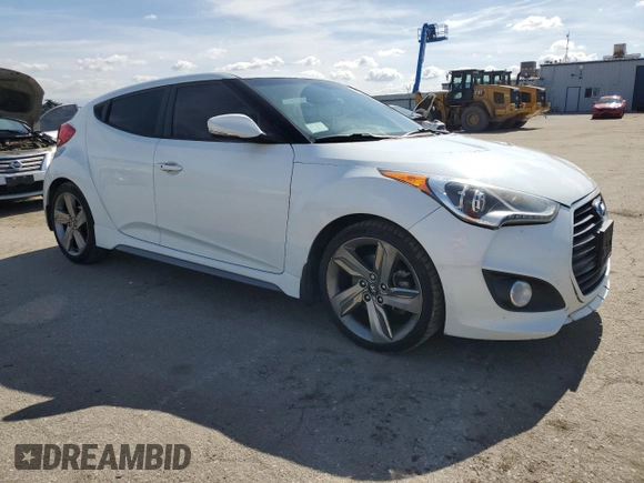 2014 Hyundai Veloster Turbo with VIN KMHTC6AE4EU201736, listed as a Copart auction lot 45809265 with 125,436 mi miles and Clean Title. Bid and sale history available at carsss.com. Image 4.