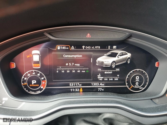 2018 Audi S4 Prestige with VIN WAUC4AF47JA050095, listed as a Copart auction lot 84899774 with 53,117 mi miles and Salvage Title. Bid and sale history available at carsss.com. Image 9.