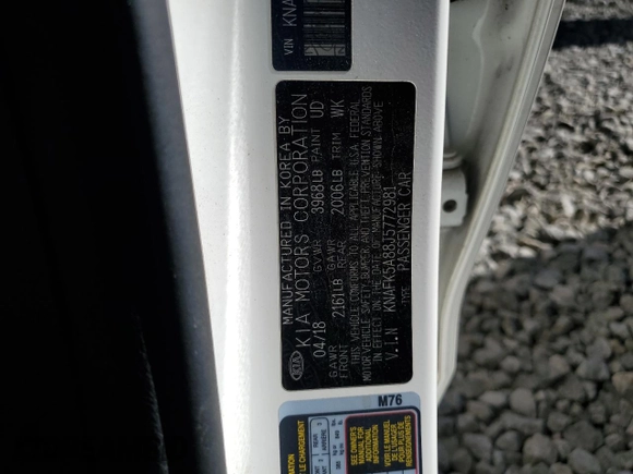 2018 Kia Forte LX with VIN KNAFK5A88J5772981, listed as a Copart auction lot 76985474 with 93,199 mi miles and Salvage Title. Bid and sale history available at carsss.com. Image 12.
