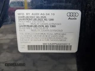 2010 Audi Q5 Premium Plus with VIN WA1LKAFP6AA098913, listed as a Copart auction lot 47976505 with 145,760 mi miles and Salvage title. Bid and sale history available at DreamBid. Image 13.