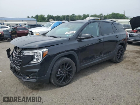 2023 GMC Terrain SLE z VIN 3GKALMEG9PL182341, wystawiony jako Copart lot #60895125 z przebiegiem 25 597 mil mil oraz Szkoda całkowita • Salvage title. Historia ofert i sprzedaży dostępna na DreamBid. Obrazek 1.