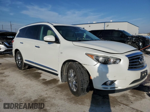 2015 Infiniti QX60 with VIN 5N1AL0MM5FC527690, listed as a Copart auction lot 45763045 with 157,179 mi miles and Salvage Title. Bid and sale history available at DreamBid. Image 4.