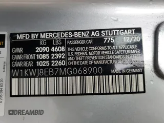 2021 Mercedes-Benz C 300 with VIN W1KWJ8EB7MG068900, listed as a Copart auction lot 83734424 with 42,440 mi miles and Salvage title. Bid and sale history available at DreamBid. Image 12.