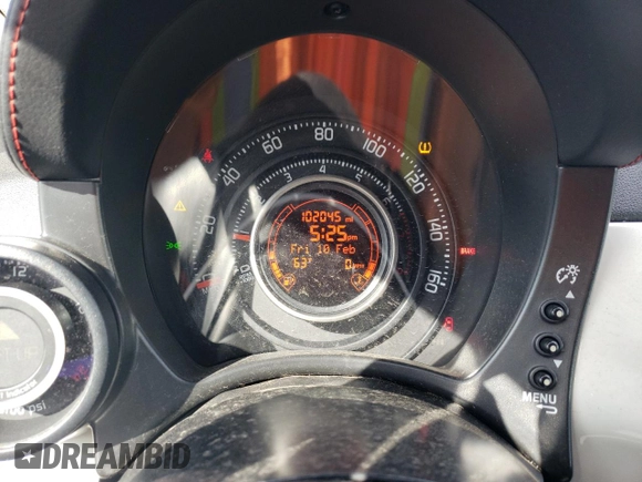 2013 FIAT 500 Abarth with VIN 3C3CFFJH4DT628966, listed as a Copart auction lot 42648685 with 102,045 mi miles and Salvage title. Bid and sale history available at DreamBid. Image 9.