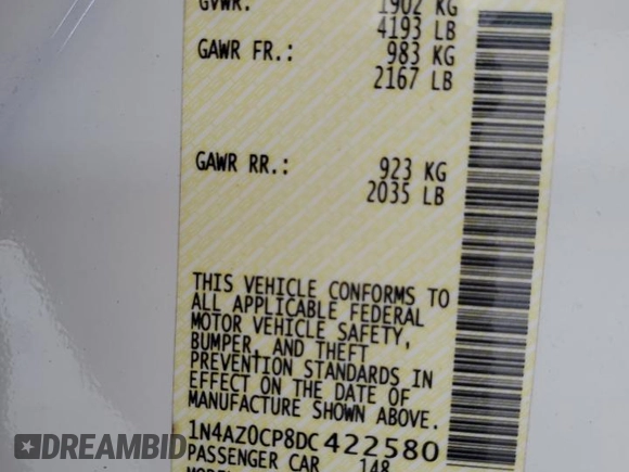 2013 Nissan LEAF SL with VIN 1N4AZ0CP8DC422580, listed as a Copart auction lot 62541685 with 109,264 mi miles and Clean title. Bid and sale history available at DreamBid. Image 12.