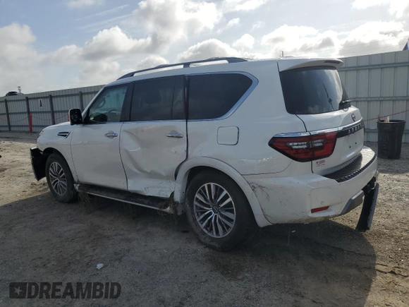 2023 Nissan Armada SL z VIN JN8AY2BDXP9690679, wystawiony jako Copart lot #59863145 z przebiegiem 20 386 mil mil oraz Szkoda całkowita • Salvage title. Historia ofert i sprzedaży dostępna na DreamBid. Obrazek 2.