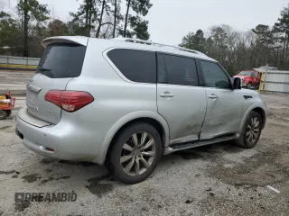 2012 Infiniti QX56 8-passenger with VIN JN8AZ2ND4C9716129, listed as a Copart auction lot 45750875 with 216,312 mi miles and Salvage Title. Bid and sale history available at carsss.com. Image 3.