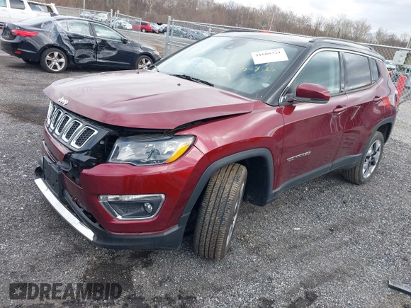 2021 Jeep Compass Limited with VIN 3C4NJDCB3MT601337, listed as a IAAI auction lot 41808321 with 38,209 mi miles and . Bid and sale history available at DreamBid. Image 17.