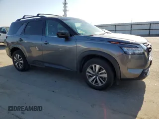 2023 Nissan Pathfinder SL with VIN 5N1DR3CAXPC223180, listed as a Copart auction lot 54917625 with 23,421 mi miles and Salvage title. Bid and sale history available at DreamBid. Image 4.
