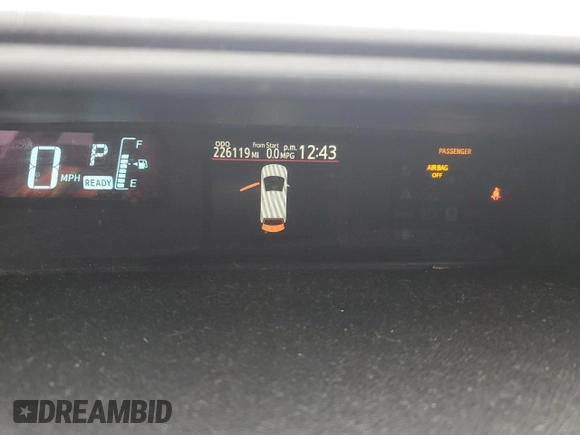 2014 Toyota Prius One with VIN JTDKDTB39E1560574, listed as a Copart auction lot 50197805 with 226,119 mi miles and Salvage Title. Bid and sale history available at DreamBid. Image 9.