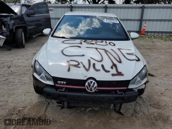 2017 Volkswagen Golf GTI S with VIN 3VW4T7AU9HM055166, listed as a Copart auction lot 67592414 with 114,286 mi miles and Salvage Title. Bid and sale history available at carsss.com. Image 5.