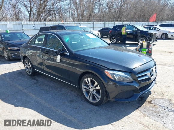 2017 Mercedes-Benz C 300 with VIN 55SWF4KB7HU184461, listed as a IAAI auction lot 41761593 with 55,161 mi miles and . Bid and sale history available at carsss.com. Image 1.